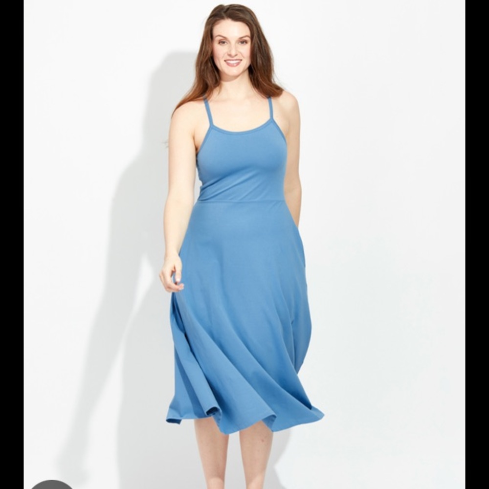Pact Organic Cotton Fit and Flare Midi Dress